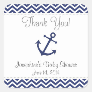 Nautische Baby showers Vierkante Sticker