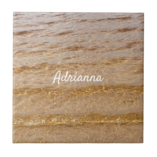 Nautische Beach Ocean Water Waves Name Gift Tegeltje