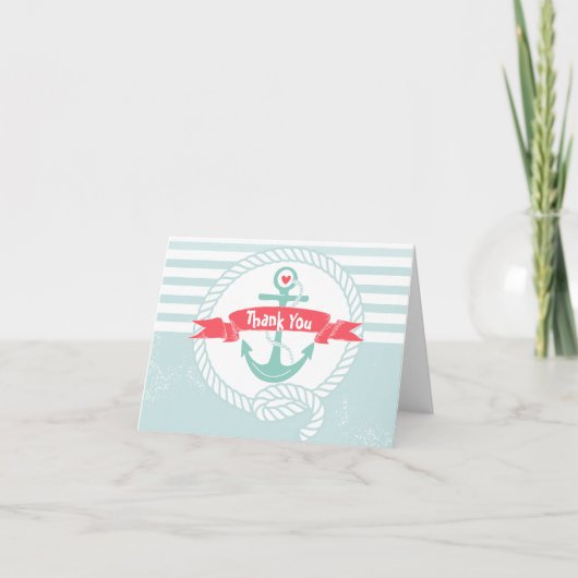Nautische bedankkaart met anker en touw (Voorkant)