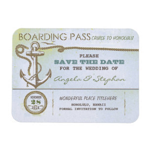 nautische bestemmingsbruiloft met de datummagneet magneet