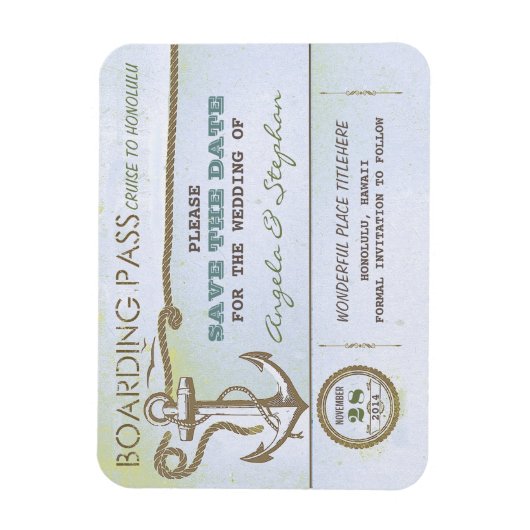 nautische bestemmingsbruiloft met de datummagneet magneet (Verticaal)