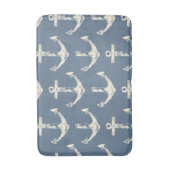 Nautische blauwe anker badmat (Voorkant Verticaal)