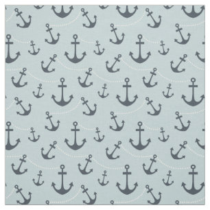 Nautische blauwe ankers stof
