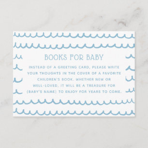 nautische blauwe golven Boeken voor Baby Boy Sho Informatiekaartje