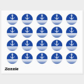 Nautische blauwe stickers met scheepstanker (Vel)