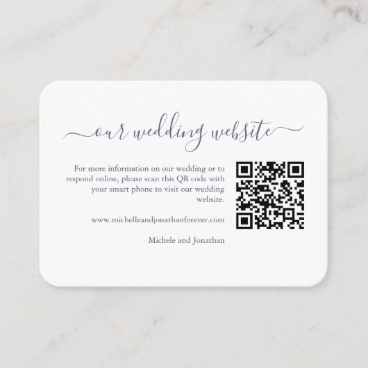 Nautische Bloemen Anker RSVP Details QR Code Informatiekaartje (Voorkant)