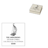 Nautische boot Aangepaste familienaam Retouradres Rubberstempel (Gestempeld)