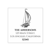 Nautische boot Aangepaste familienaam Retouradres Rubberstempel (Afrduk)