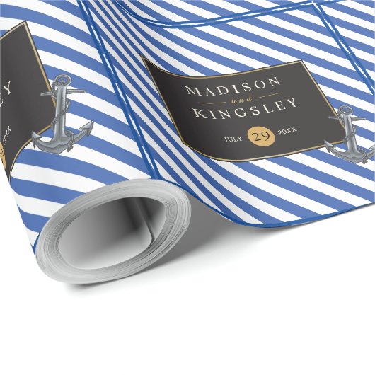 Nautische Boot Anker Fabulous Zeilbruiloft Cadeaupapier (Rol Hoek)