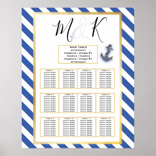 Nautische Boot Anker Fabulous Zeilbruiloft Poster (Voorkant)