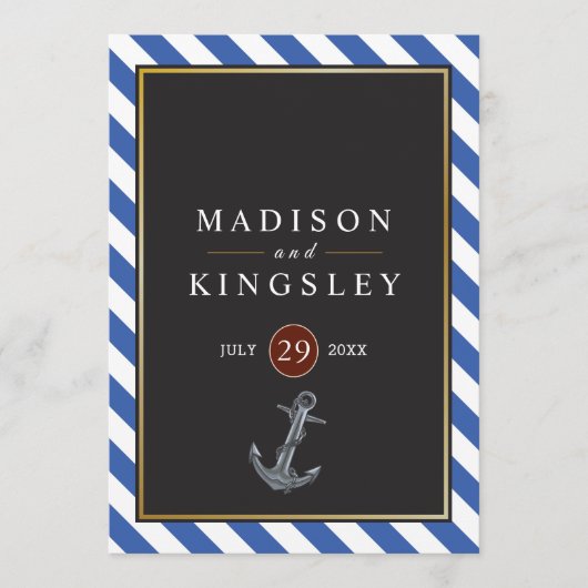 Nautische Boot Anker Fabulous Zeilbruiloft Programma (Voorkant)