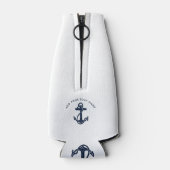 Nautische Boot Marine Blauw Anker Custom Flesjeskoeler (Achterkant)