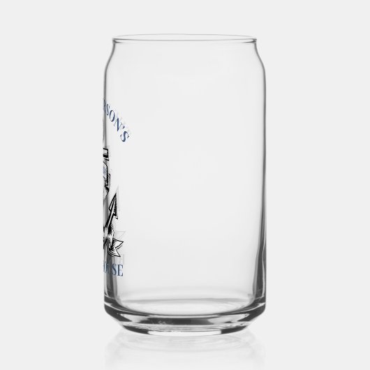 Nautische boot strand huis anker familienaam est blikvorm glas (Links)