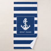 Nautische Boot Swag Wit Anker Custom Badhanddoek (Badhanddoek)