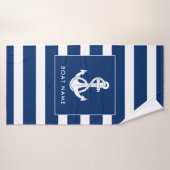 Nautische Boot Swag Wit Anker Custom Badhanddoek (Badhanddoek)