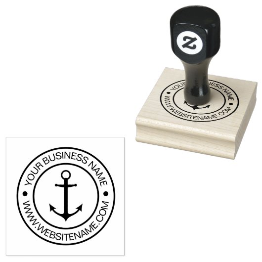 Nautische boot verankeren Uw Business Text Custom Rubberstempel (Gestempeld)