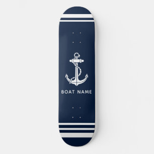 Nautische bootanker marineblauw op maat skateboard