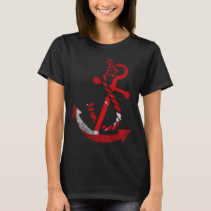 Nautische bootanker Turkije Turkse vlag oceaan Vis T-shirt