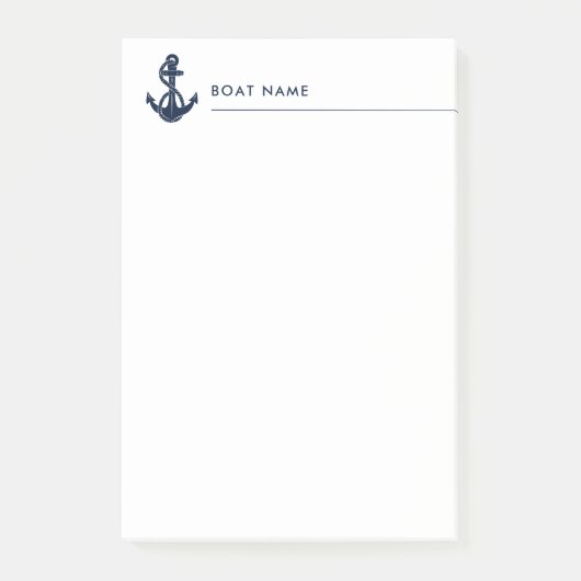 Nautische Bootnaam Anker Boating Custom Post-it® Notes (Voorkant)