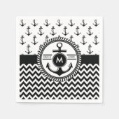 Nautische Bruid en Bruidegom Namen Monogram Servetten (Voorkant)