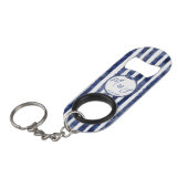 nautische bruiloft aan de kust mini flessenopener (Voorkant Gekanteld)