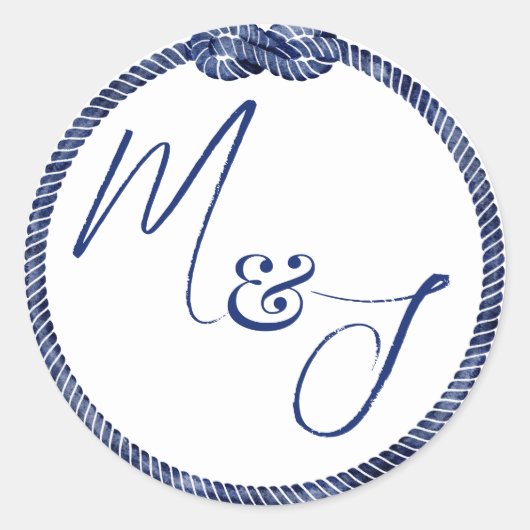 nautische bruiloft aan de kust ronde sticker (Voorkant)