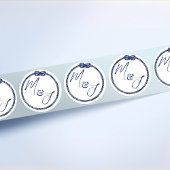 nautische bruiloft aan de kust ronde sticker