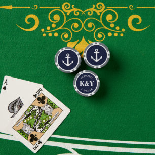 Nautische bruiloft aangepaste poker chip token voo