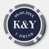 Nautische bruiloft aangepaste poker chip token voo (Achterkant)