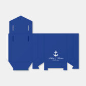 Nautische bruiloft anker blauw gepersonaliseerde b bedankdoosjes (Uitgevouwen)