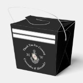 Nautische bruiloft bloemanker zwart wit bedankdoosjes (Achterkant)