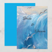 Nautische bruiloft met golfuitnodiging kaart (Voorkant / Achterkant)