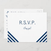 Nautische bruiloft RSVP briefkaart sjabloon (Voorkant / Achterkant)