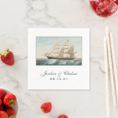 nautische bruiloft | Sailing Clipper Ship Custom Servetten (Insitu)
