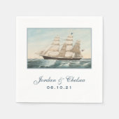 nautische bruiloft | Sailing Clipper Ship Custom Servetten (Voorkant)
