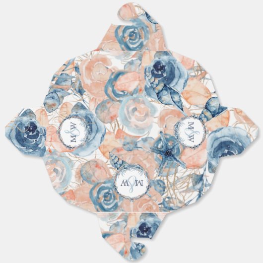 Nautische bruiloft Strand Seashell Bloemen Bedankdoosjes (Ongevouwen)