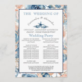 Nautische bruiloft strand zeeschelp en Rozen, Programma (Achterkant)