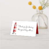 Nautische bruiloft vuurtoren strand zomer rood (Voorkant)