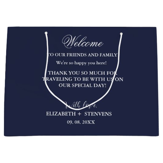 Nautische bruiloft welkomsttas hotel gastzakken groot cadeauzakje (Voorkant)