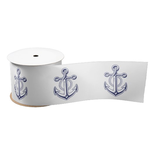 Nautische bruiloft zeeman Navy Blue Anchor Lint (Spoel)