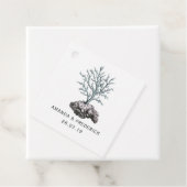  nautische bruiloft zeewier bedankjes labels (In situ)