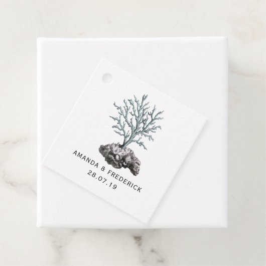  nautische bruiloft zeewier bedankjes labels (In situ)