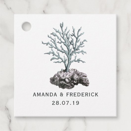  nautische bruiloft zeewier bedankjes labels (Voorkant)