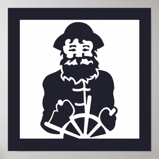 nautische CAPTAIN in zee | Poster (Voorkant)