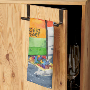 Nautische Catamaran Zeilboot Oceaan Keukenhanddoek