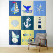 Nautische Charm Tapestry Wandkleed (In situ)