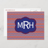 Nautische Chevrons op wit Briefkaart (Voorkant / Achterkant)