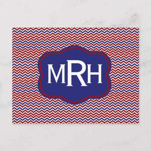 Nautische Chevrons op wit Briefkaart (Voorkant)