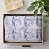 Nautische Clipper schip zeilboot - DIY kleuren bla Tissuepapier (Geschenk)