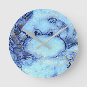 Nautische Crab Blue Wall klok